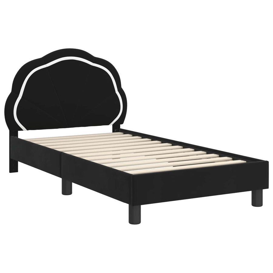 Bedframe voor kinderen met hoofdbord Zwart 80 x 160 cm Fluweel