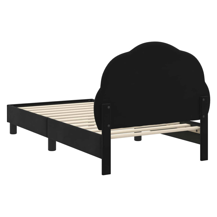 Bedframe voor kinderen met hoofdbord Zwart 80 x 160 cm Fluweel