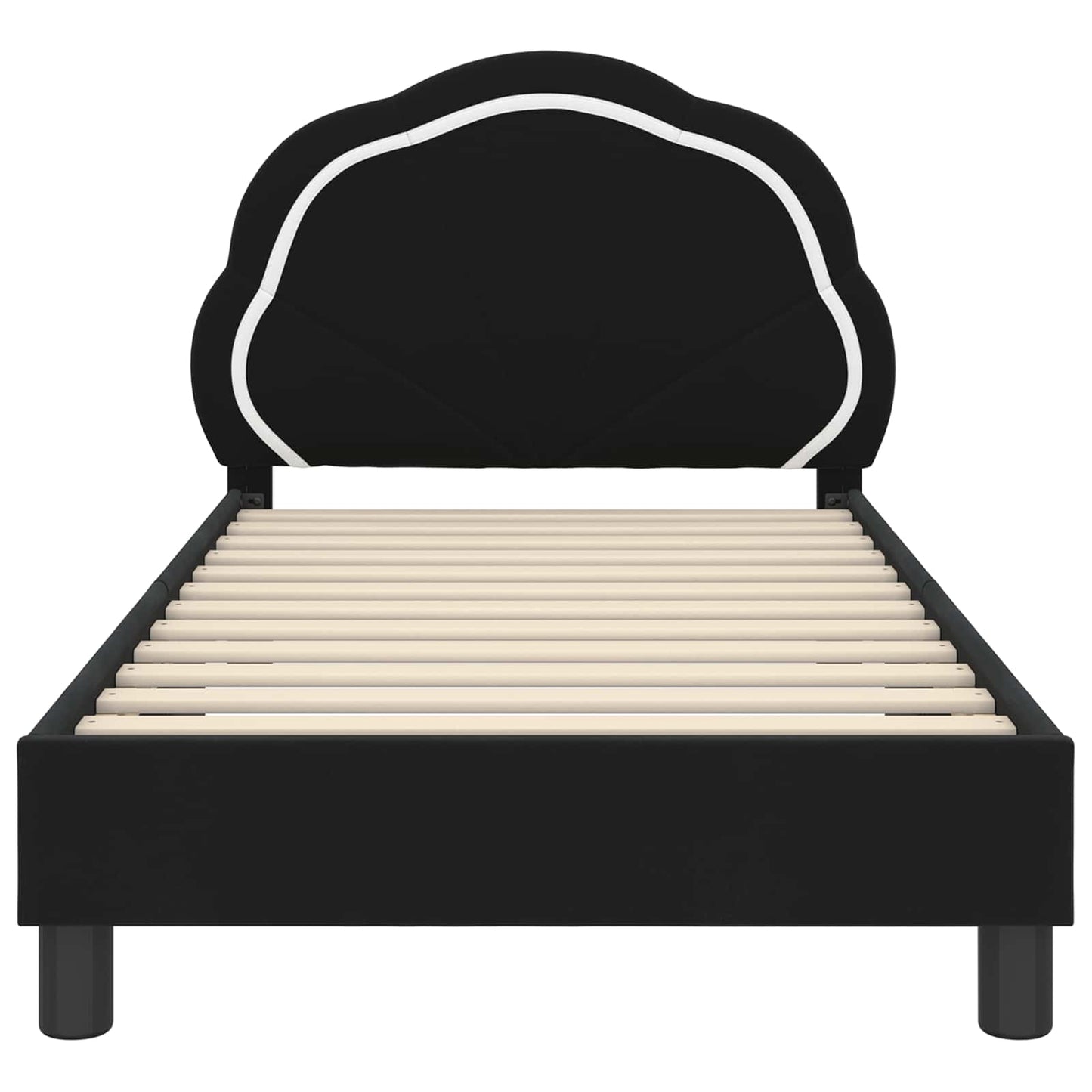 Bedframe voor kinderen met hoofdbord Zwart 80 x 160 cm Fluweel