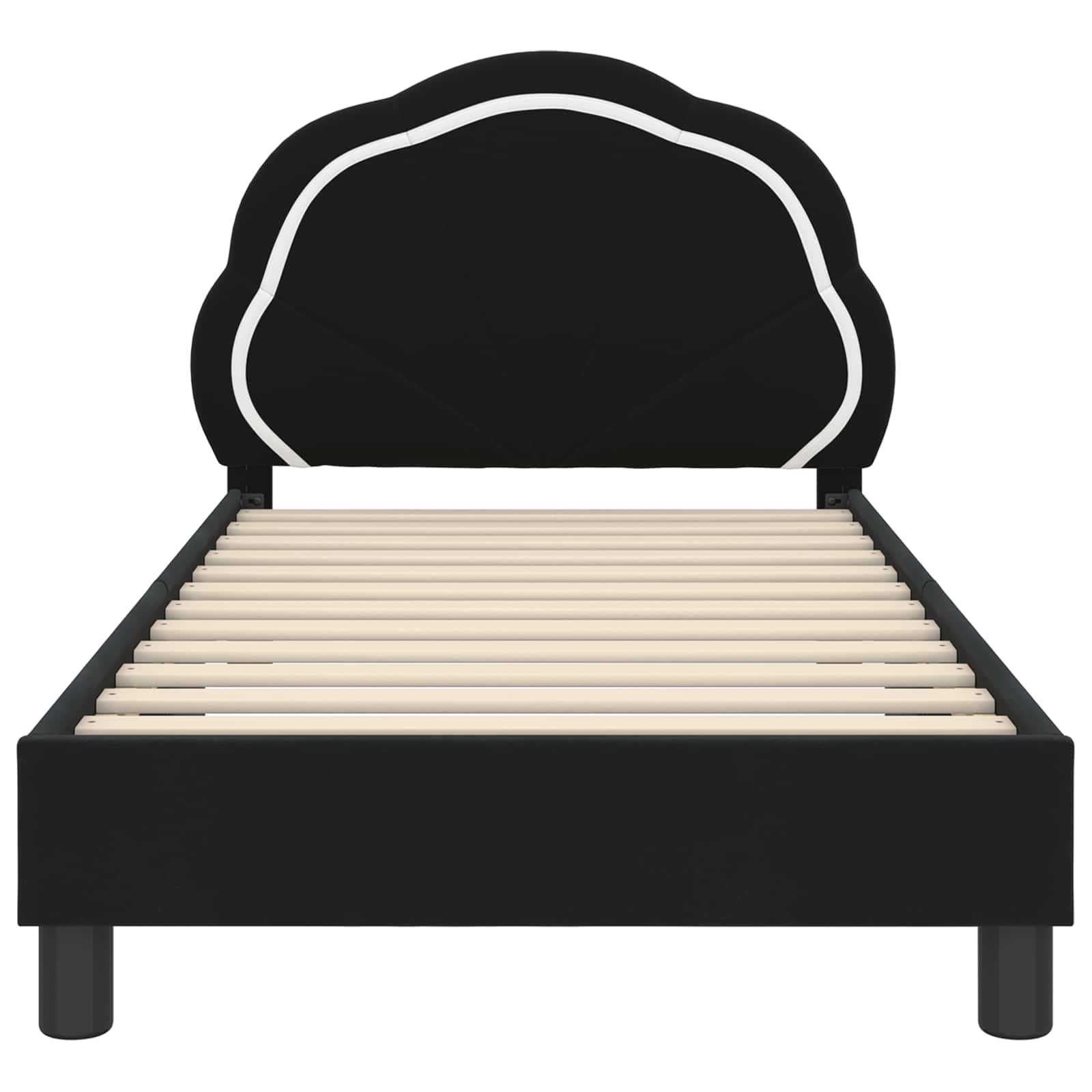 Bedframe voor kinderen met hoofdbord Zwart 80 x 160 cm Fluweel