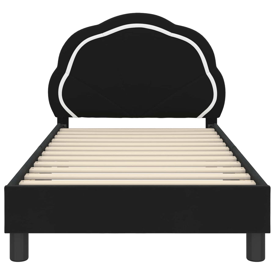 Bedframe voor kinderen met hoofdbord Zwart 80 x 160 cm Fluweel