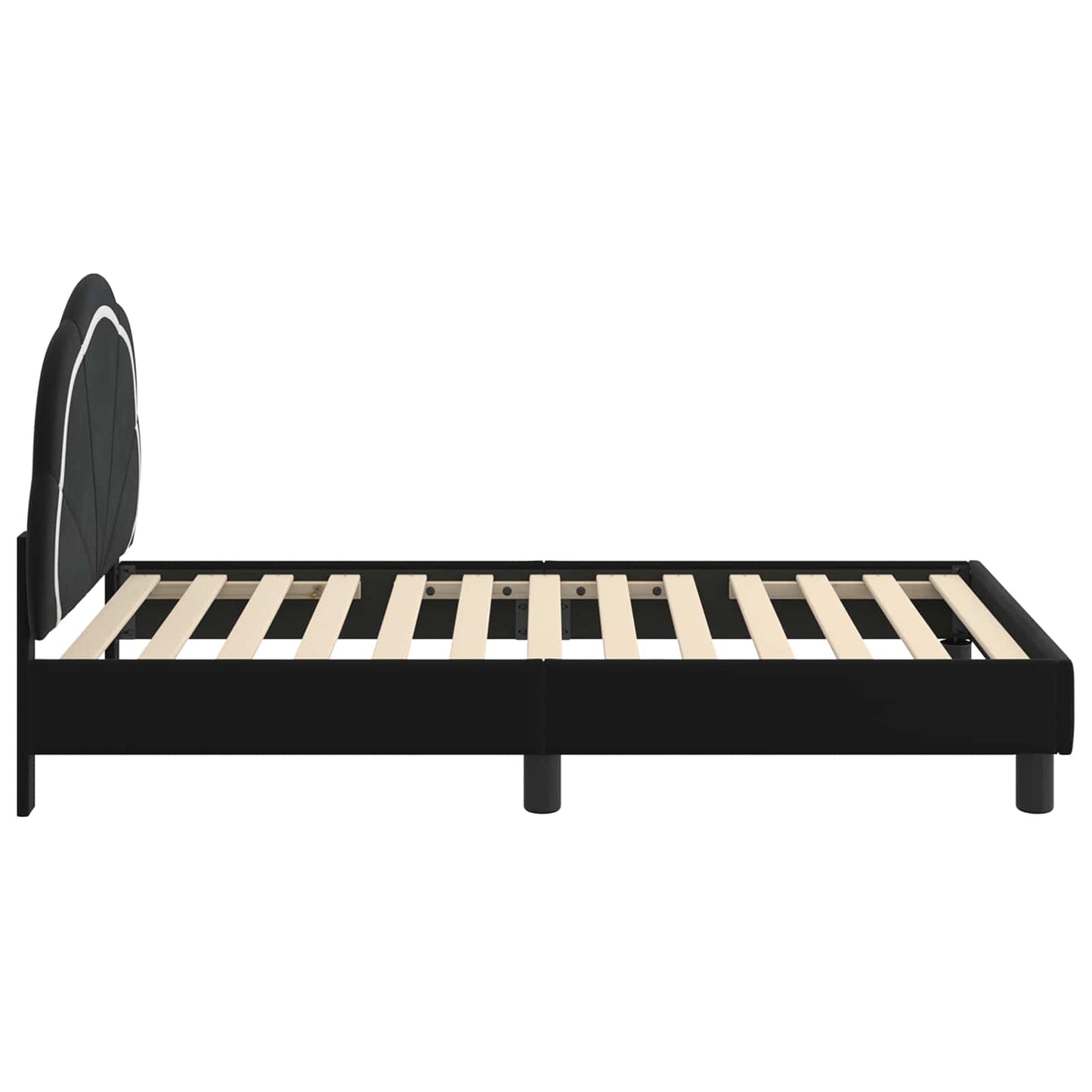 Bedframe voor kinderen met hoofdbord Zwart 80 x 160 cm Fluweel