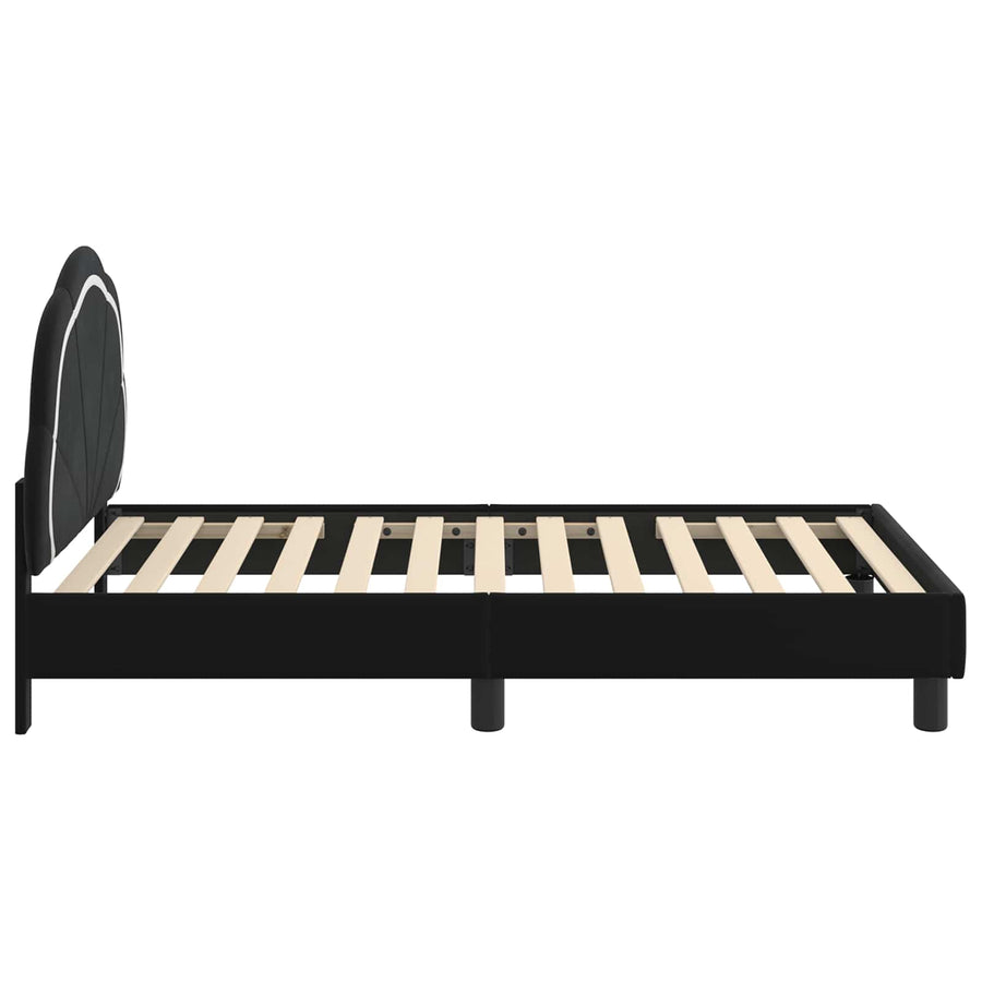 Bedframe voor kinderen met hoofdbord Zwart 80 x 160 cm Fluweel