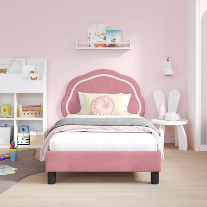 Bedframe voor kinderen met hoofdbord Roze 80 x 160 cm Fluweel