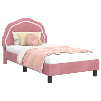 Bedframe voor kinderen met hoofdbord Roze 80 x 160 cm Fluweel