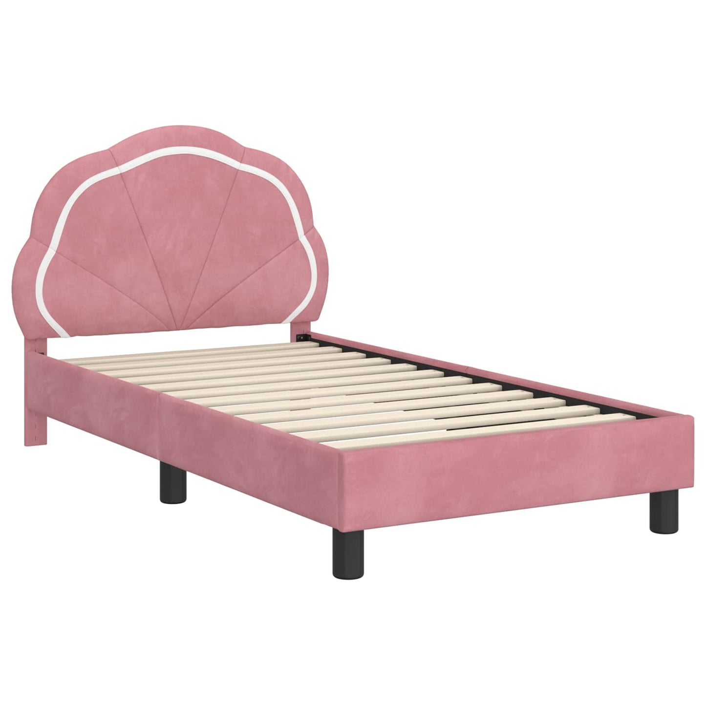 Bedframe voor kinderen met hoofdbord Roze 80 x 160 cm Fluweel
