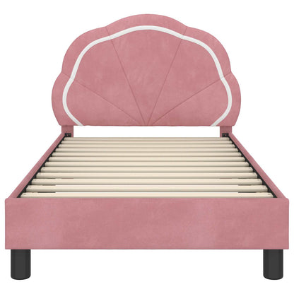 Bedframe voor kinderen met hoofdbord Roze 80 x 160 cm Fluweel