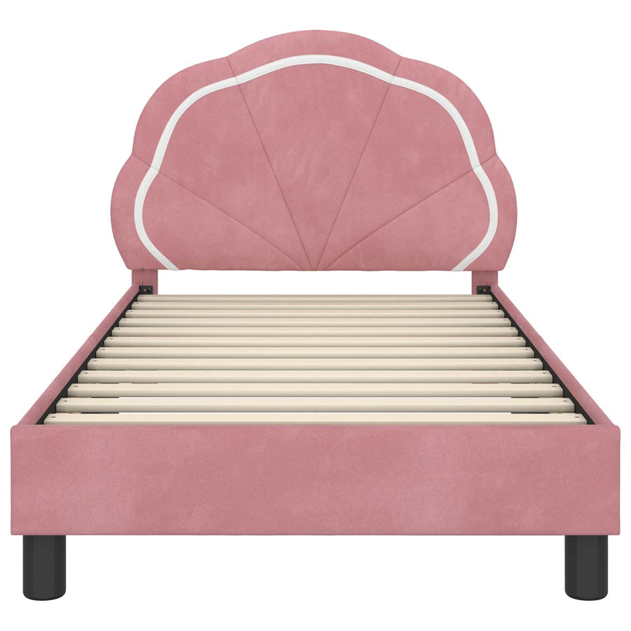 Bedframe voor kinderen met hoofdbord Roze 80 x 160 cm Fluweel