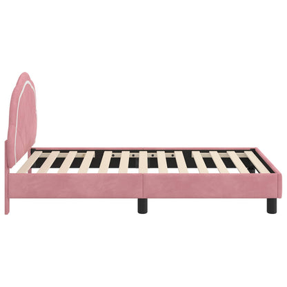 Bedframe voor kinderen met hoofdbord Roze 80 x 160 cm Fluweel