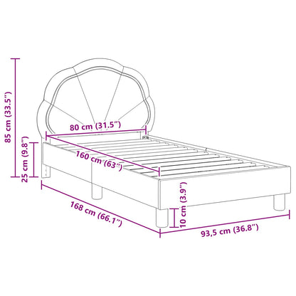 Bedframe voor kinderen met hoofdbord Roze 80 x 160 cm Fluweel