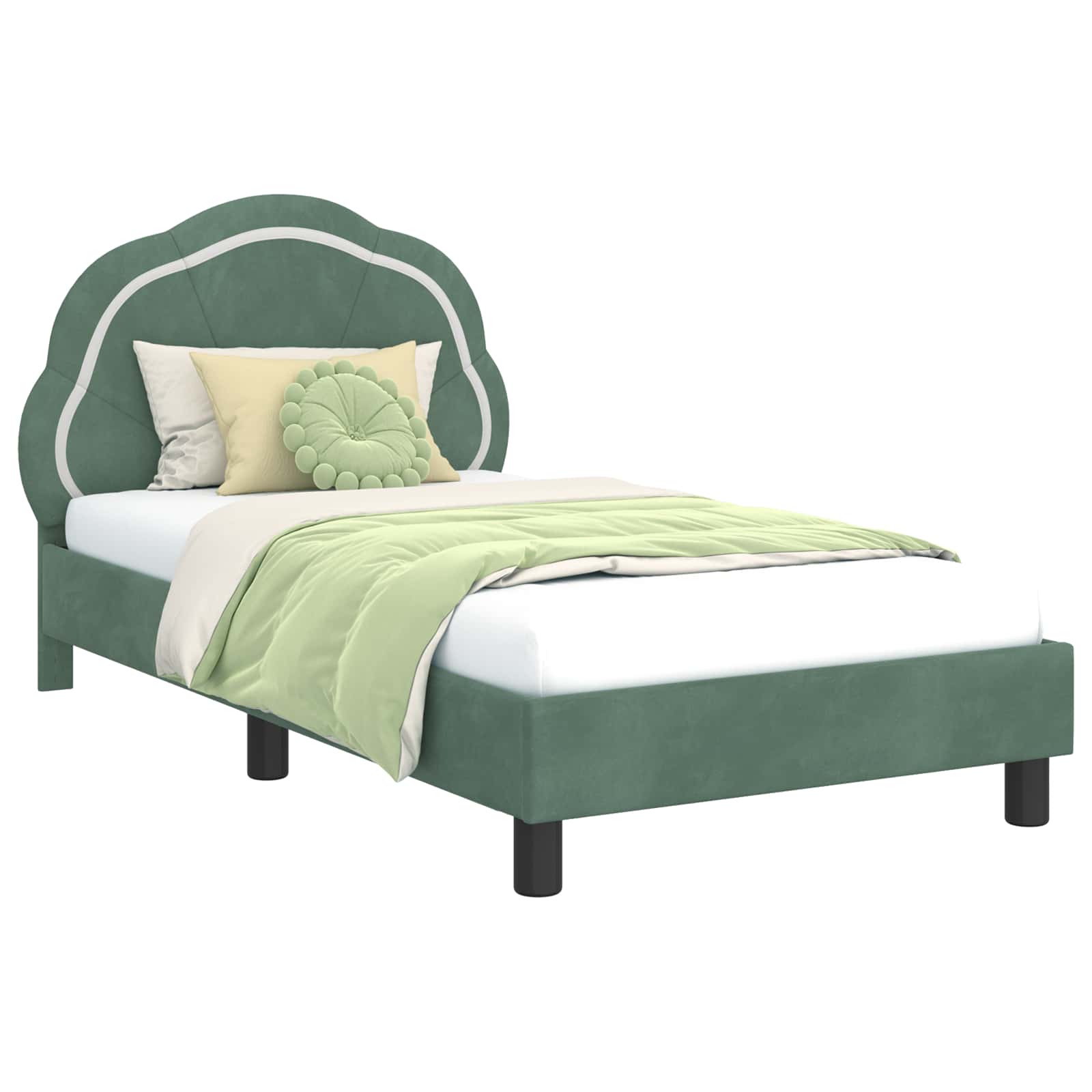 Bedframe voor kinderen met hoofdbord Zeegroen 80 x 160 cm