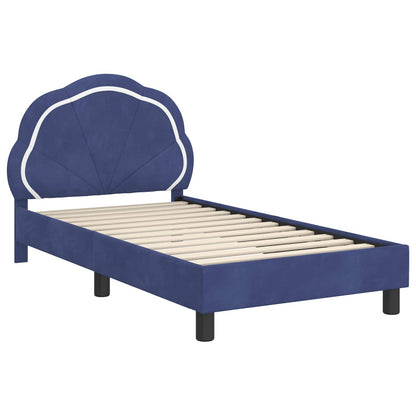 Bedframe voor kinderen met hoofdbord Politieblauw 80 x 160 cm