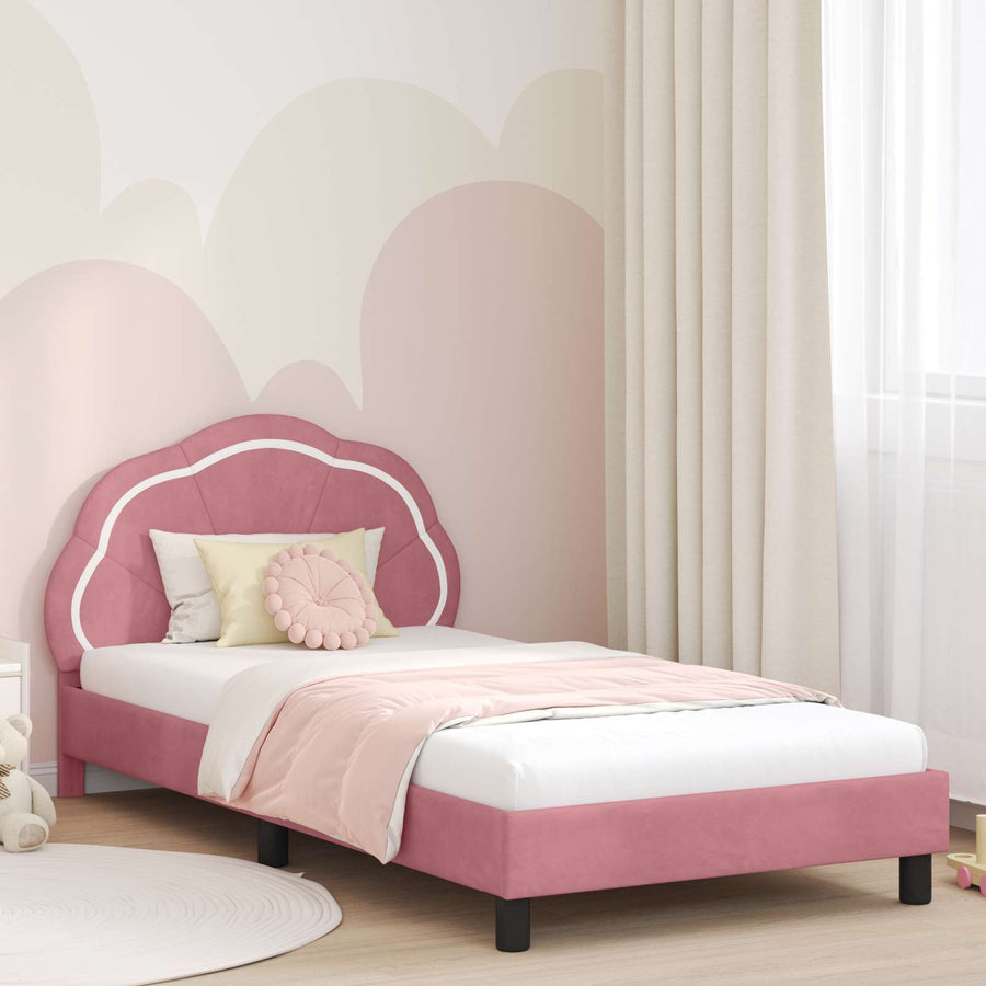 Bedframe voor kinderen met hoofdbord Roze 80 x 200 cm Fluweel