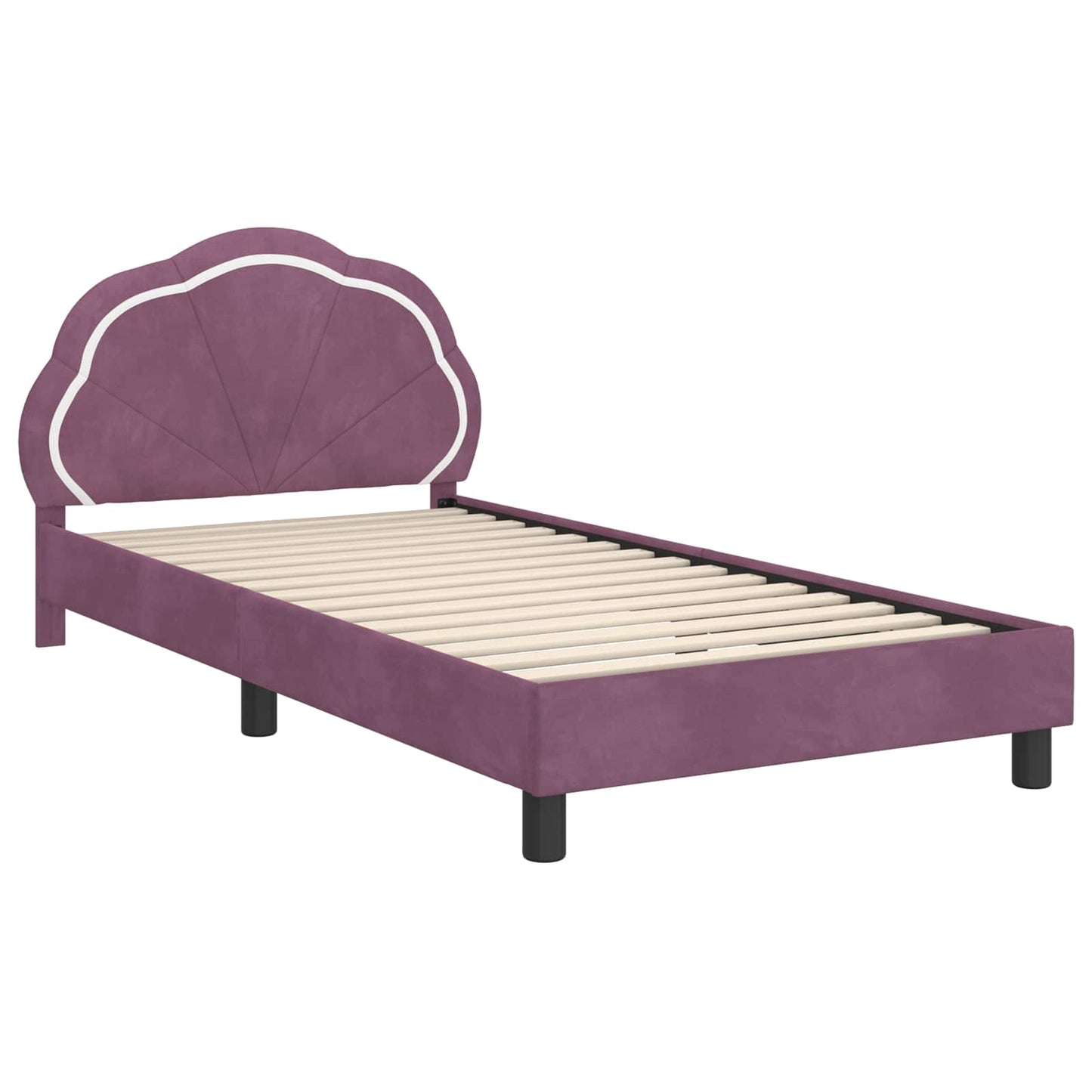 Bedframe voor kinderen met hoofdbord Paars 80 x 200 cm Fluweel