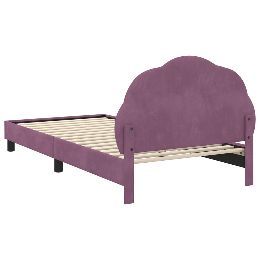 Bedframe voor kinderen met hoofdbord Paars 80 x 200 cm Fluweel