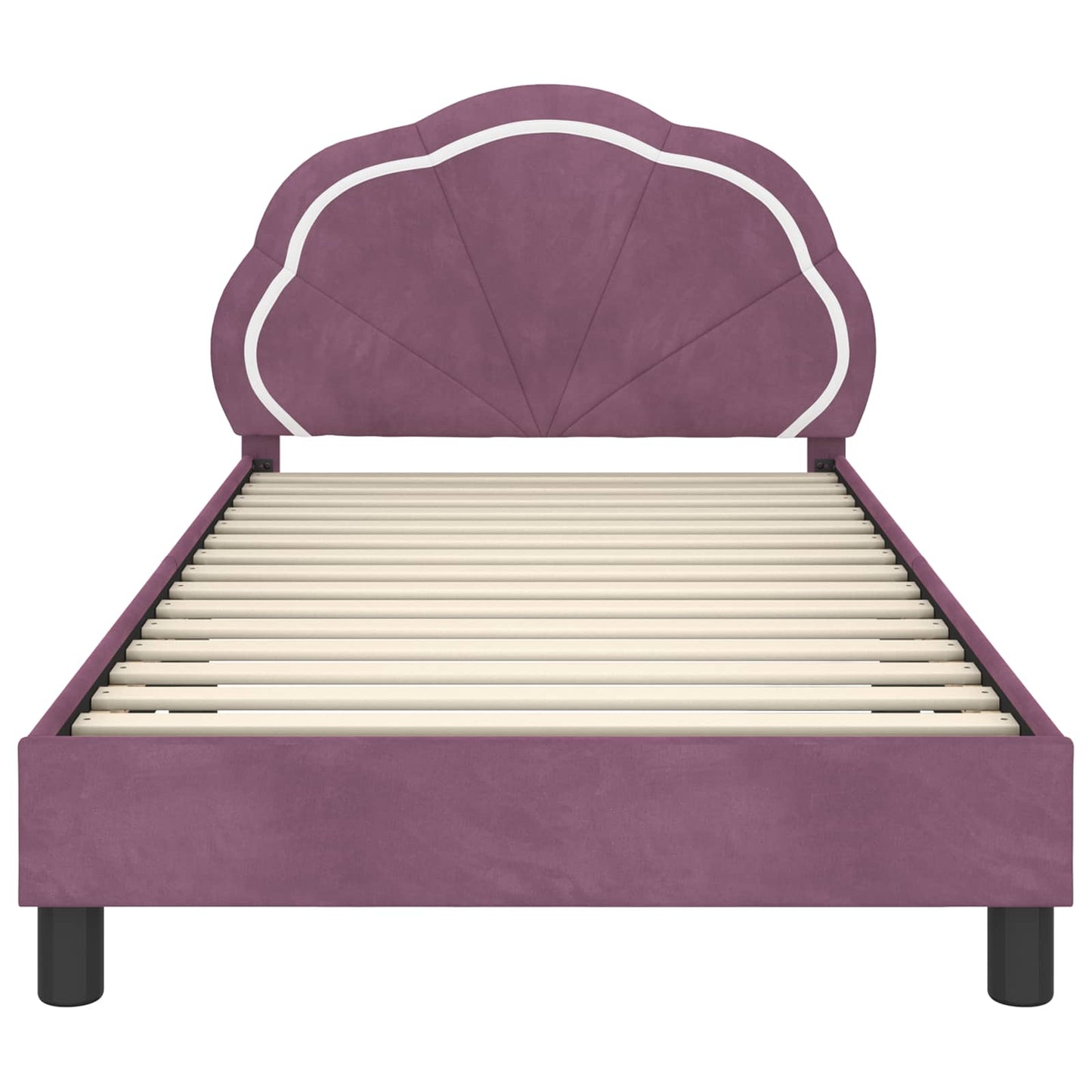 Bedframe voor kinderen met hoofdbord Paars 80 x 200 cm Fluweel