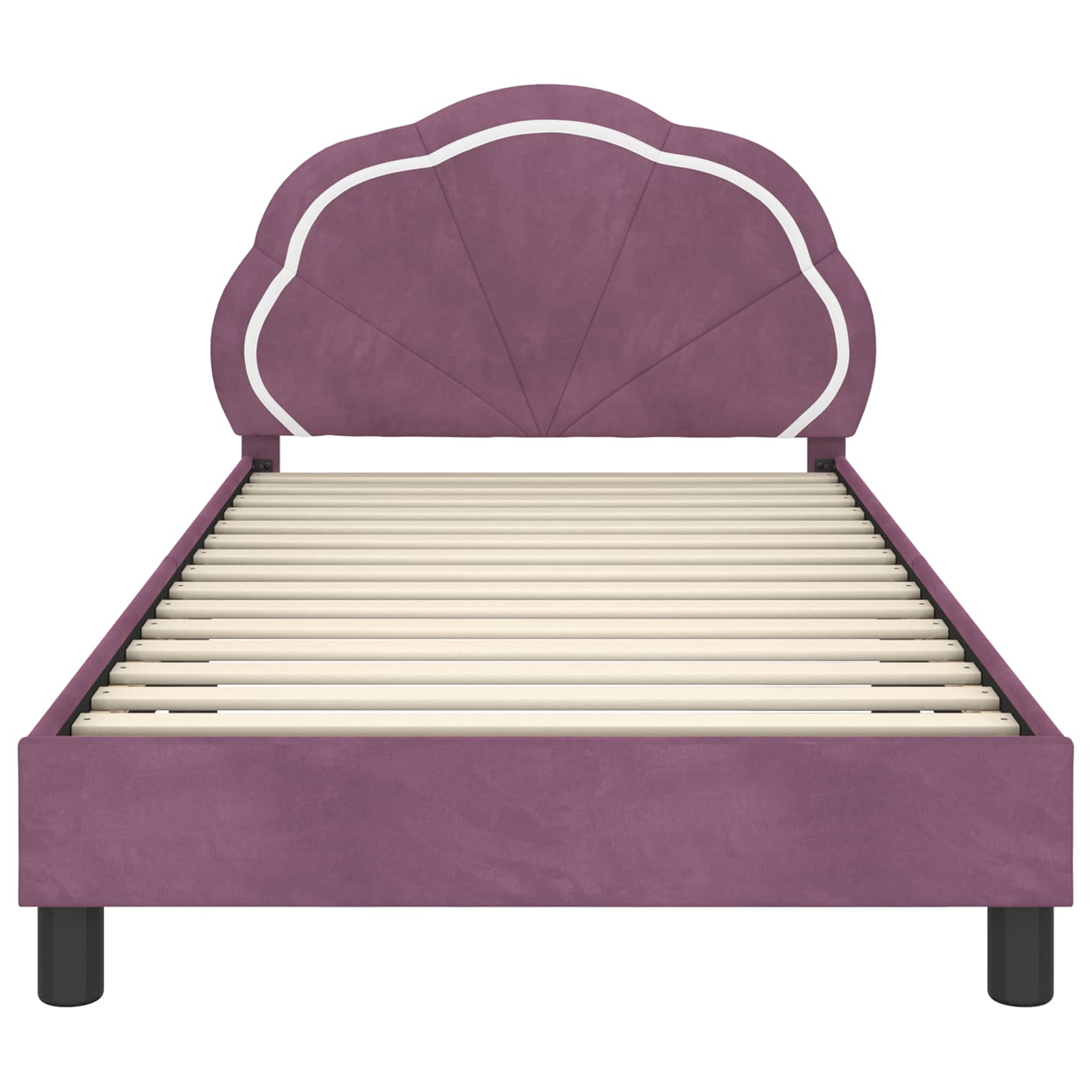 Bedframe voor kinderen met hoofdbord Paars 80 x 200 cm Fluweel