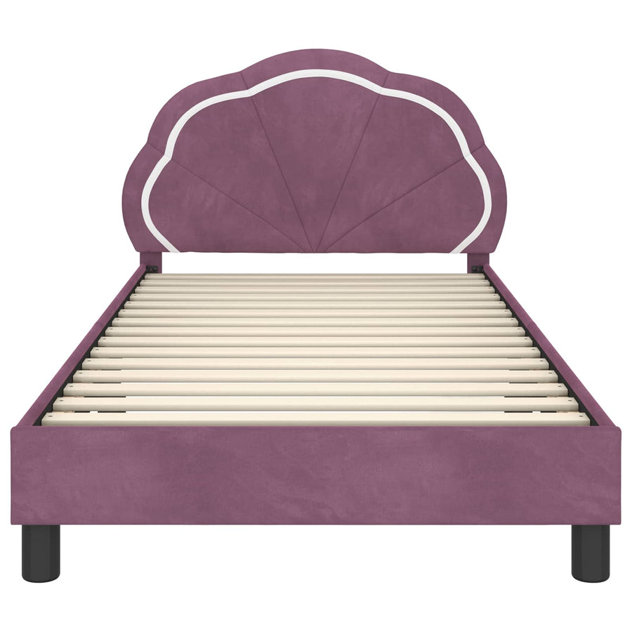 Bedframe voor kinderen met hoofdbord Paars 80 x 200 cm Fluweel