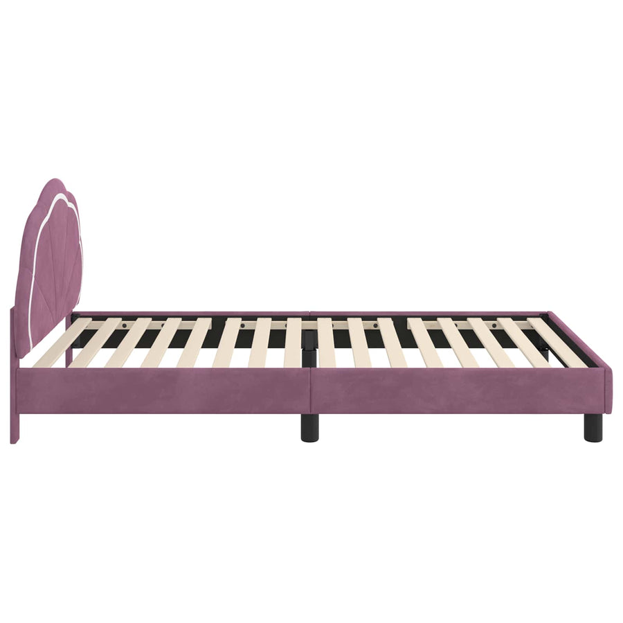Bedframe voor kinderen met hoofdbord Paars 80 x 200 cm Fluweel