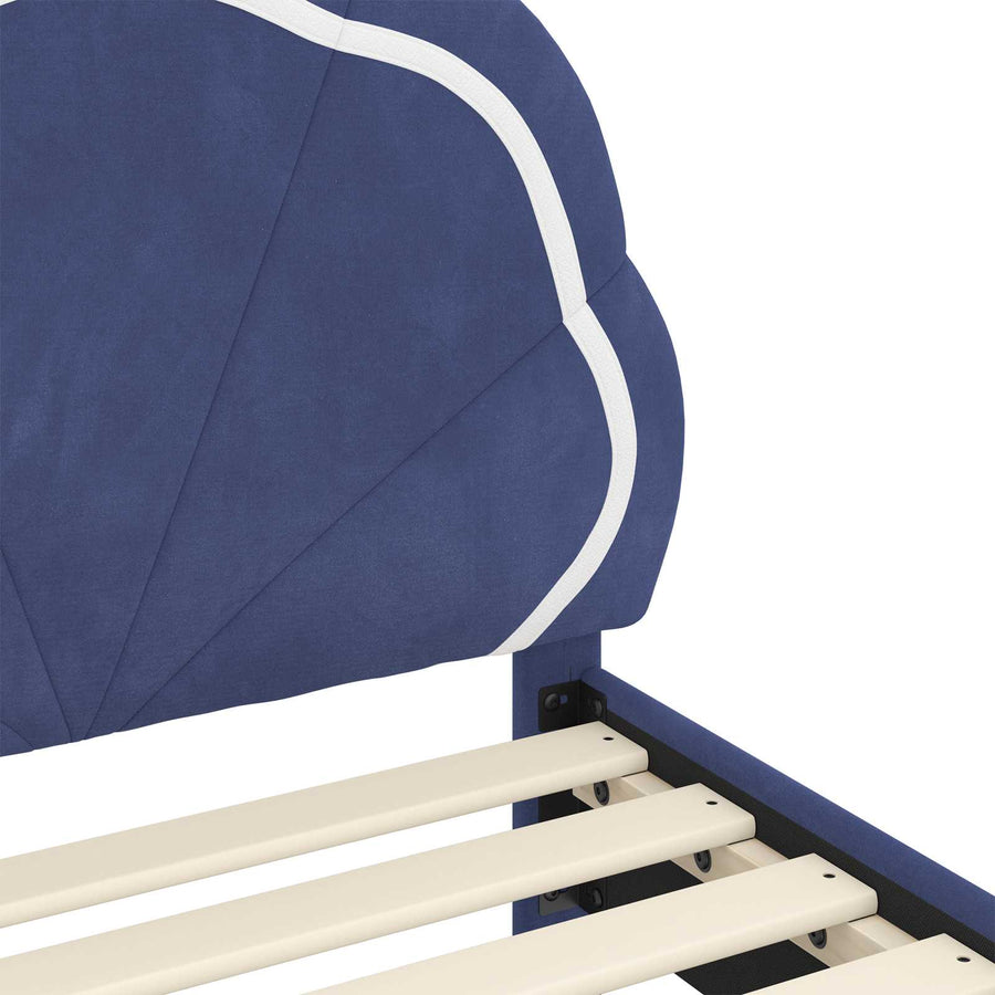 Bedframe voor kinderen met hoofdbord Politieblauw 80 x 200 cm