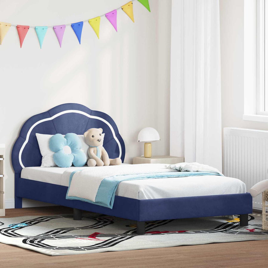 Bedframe voor kinderen met hoofdbord Politieblauw 80 x 200 cm
