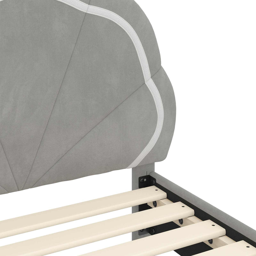 Bedframe voor kinderen met hoofdbord Lichtgrijs 90 x 190 cm