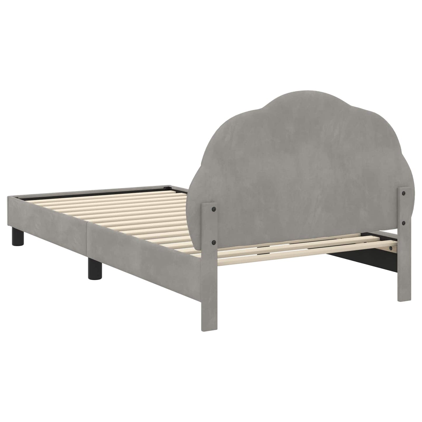Bedframe voor kinderen met hoofdbord Lichtgrijs 90 x 190 cm
