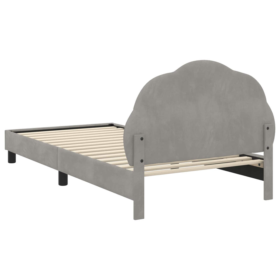 Bedframe voor kinderen met hoofdbord Lichtgrijs 90 x 190 cm
