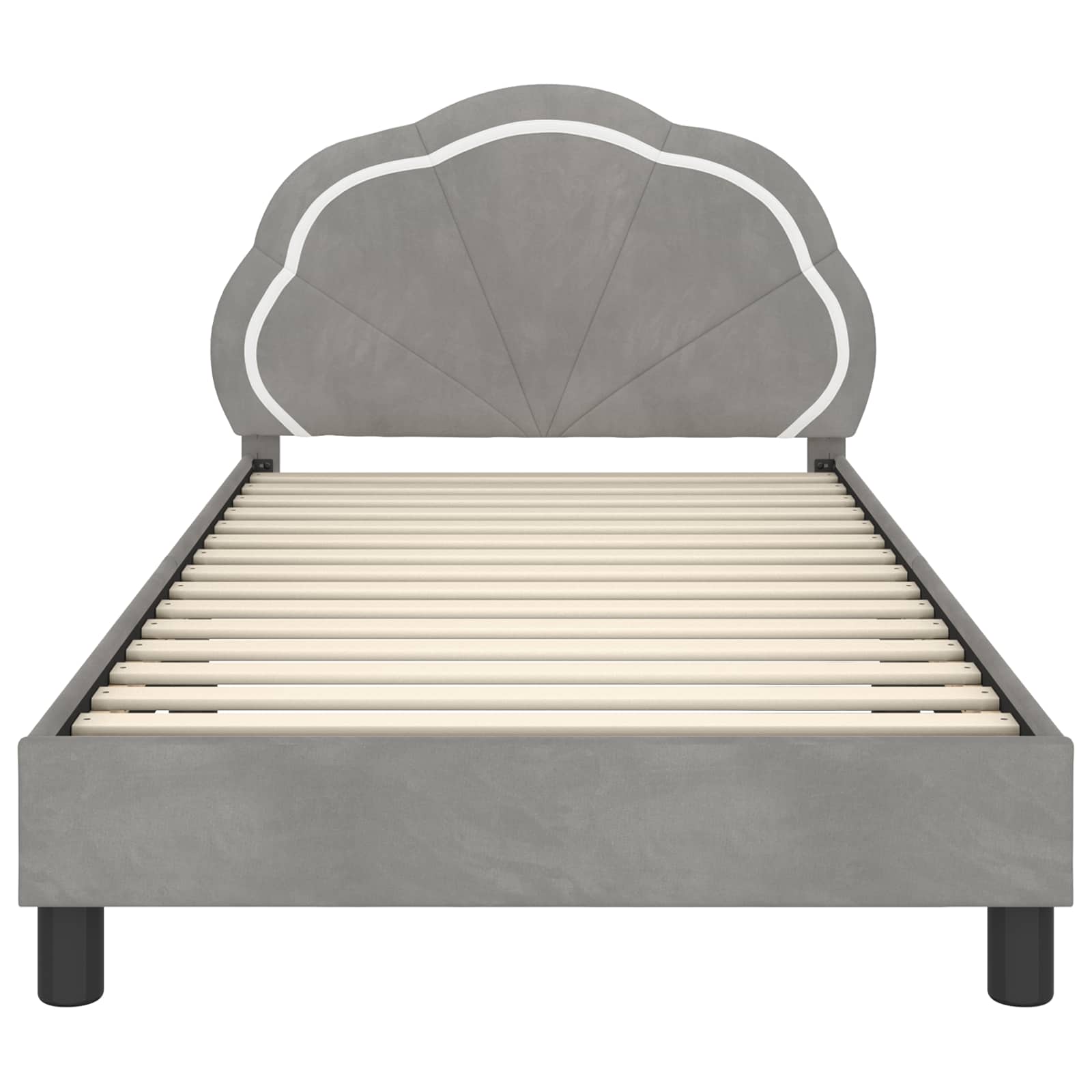 Bedframe voor kinderen met hoofdbord Lichtgrijs 90 x 190 cm