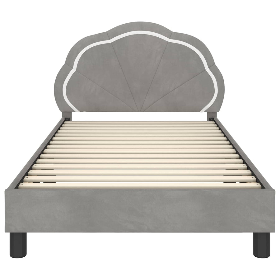 Bedframe voor kinderen met hoofdbord Lichtgrijs 90 x 190 cm