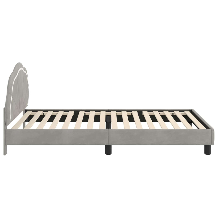 Bedframe voor kinderen met hoofdbord Lichtgrijs 90 x 190 cm