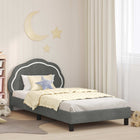 Kids Bed Frame with Headboard Dark Grey 90 x 190 cm