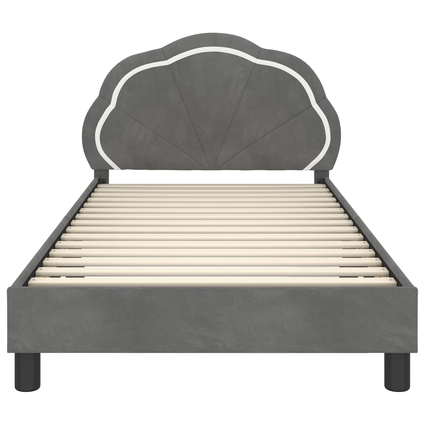 Bedframe voor kinderen met hoofdbord Donkergrijs 90 x 190 cm