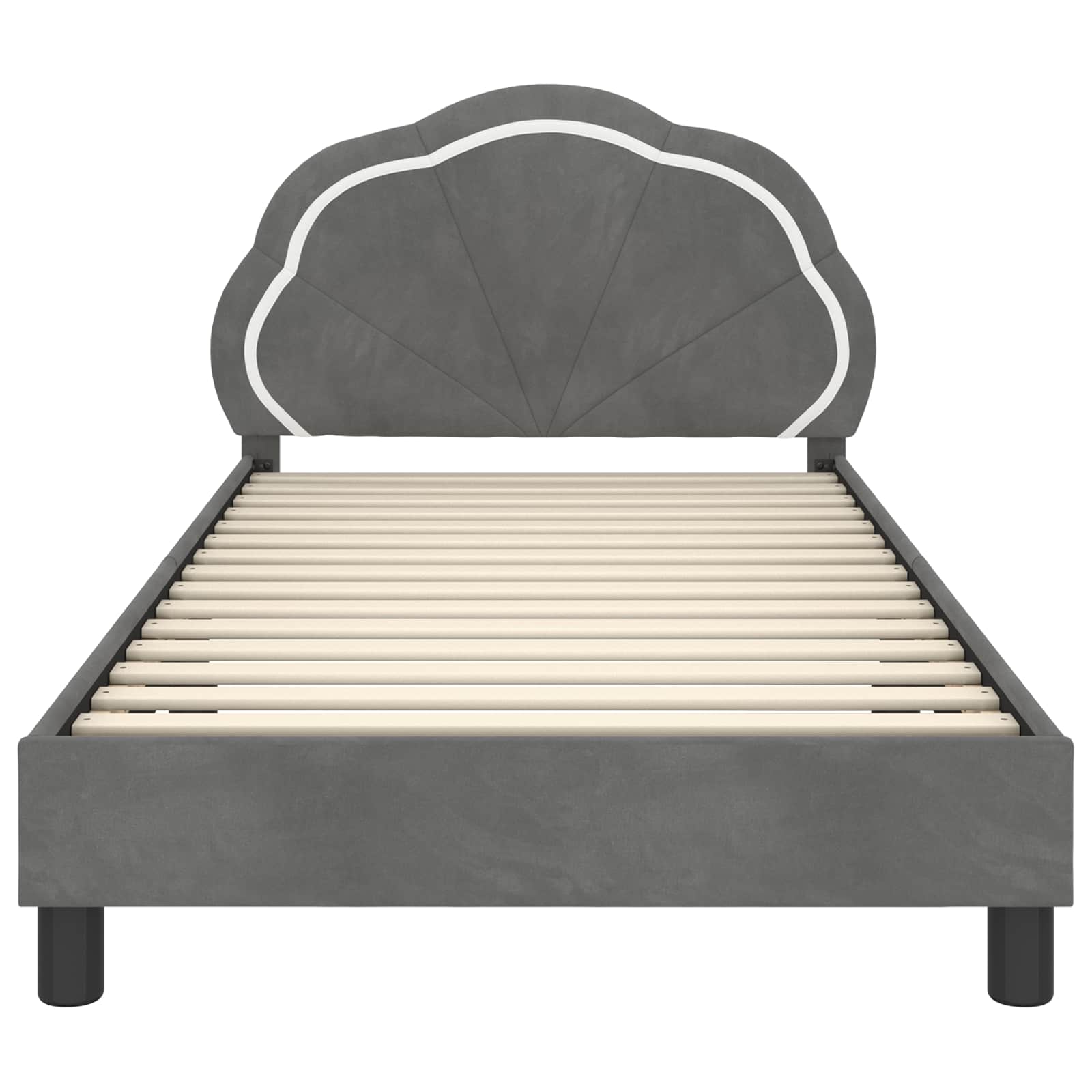 Bedframe voor kinderen met hoofdbord Donkergrijs 90 x 190 cm