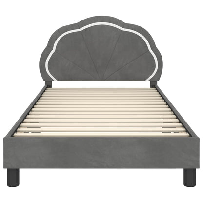 Bedframe voor kinderen met hoofdbord Donkergrijs 90 x 190 cm