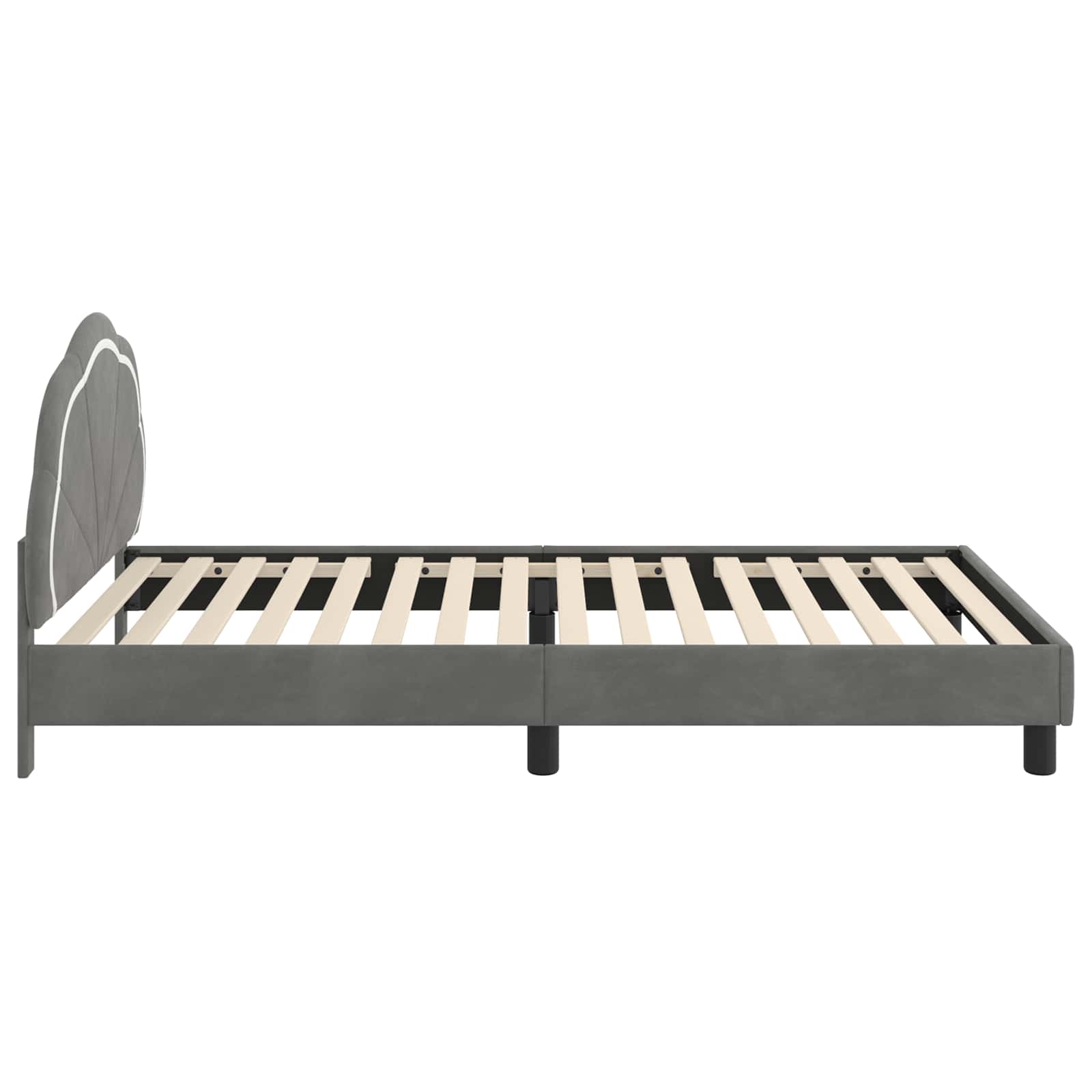 Bedframe voor kinderen met hoofdbord Donkergrijs 90 x 190 cm