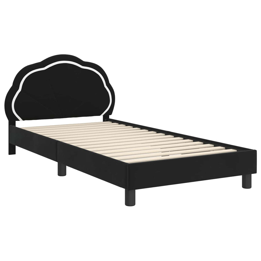 Bedframe voor kinderen met hoofdbord Zwart 90 x 190 cm Fluweel
