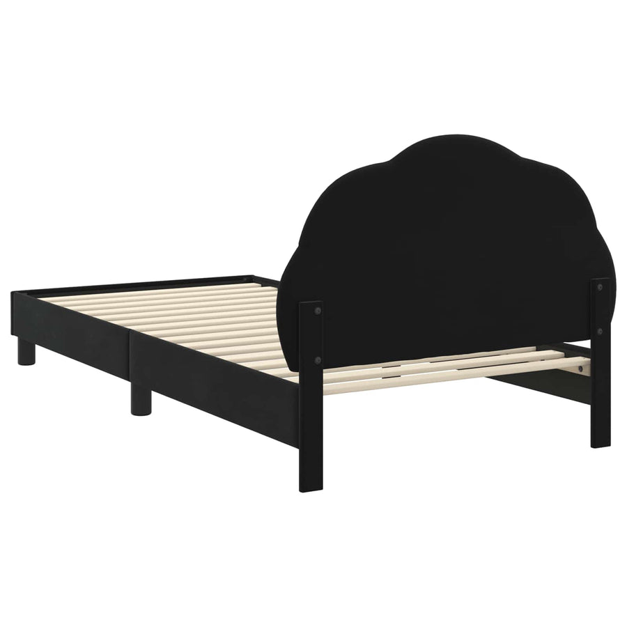 Bedframe voor kinderen met hoofdbord Zwart 90 x 190 cm Fluweel
