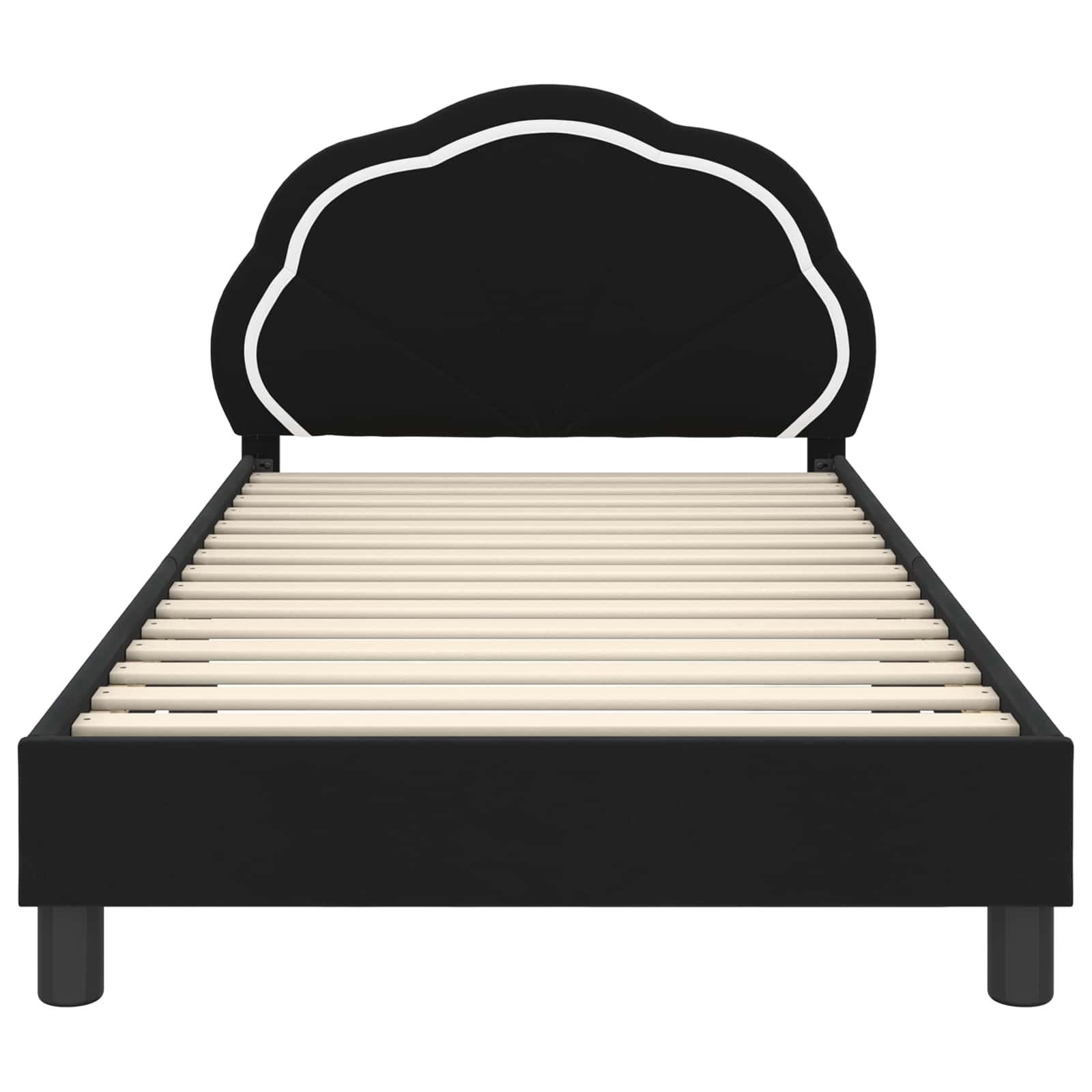 Bedframe voor kinderen met hoofdbord Zwart 90 x 190 cm Fluweel