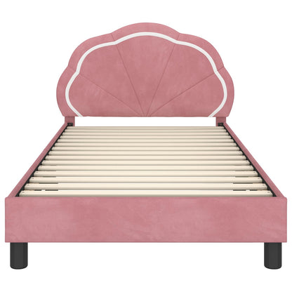Bedframe voor kinderen met hoofdbord Roze 90 x 190 cm Fluweel
