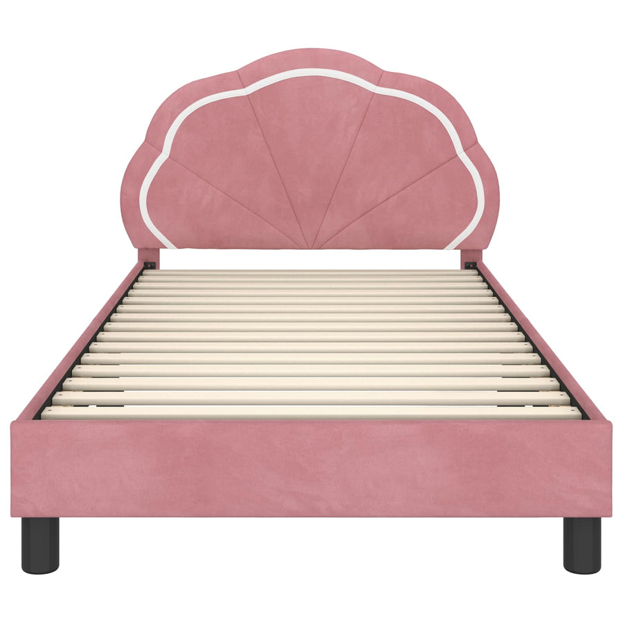 Bedframe voor kinderen met hoofdbord Roze 90 x 190 cm Fluweel