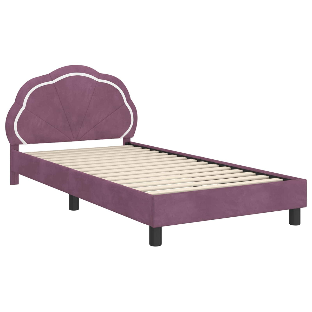 Bedframe voor kinderen met hoofdbord Paars 90 x 190 cm Fluweel