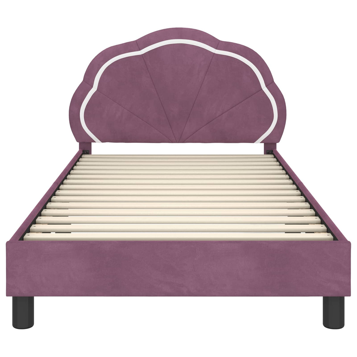 Bedframe voor kinderen met hoofdbord Paars 90 x 190 cm Fluweel