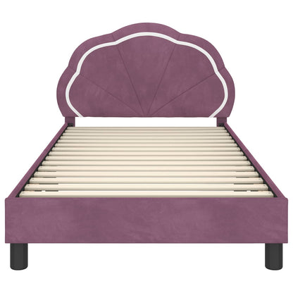 Bedframe voor kinderen met hoofdbord Paars 90 x 190 cm Fluweel
