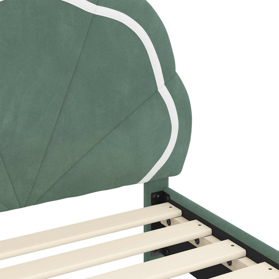 Bedframe voor kinderen met hoofdbord Zeegroen 90 x 190 cm