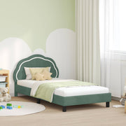Kinderbedframe 90x190 cm zeegroen met hoofdbord