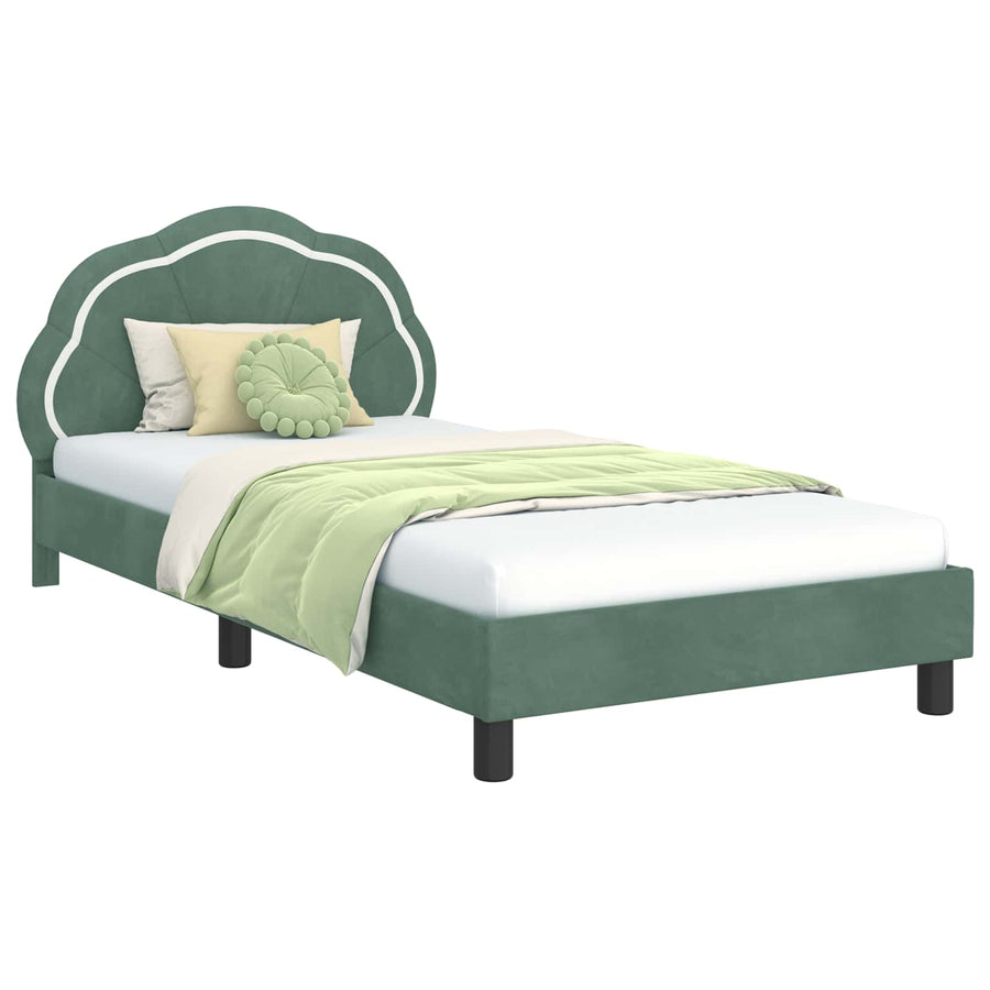 Bedframe voor kinderen met hoofdbord Zeegroen 90 x 190 cm