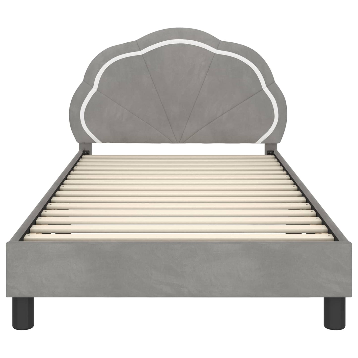 Bedframe voor kinderen met hoofdbord Lichtgrijs 90 x 200 cm