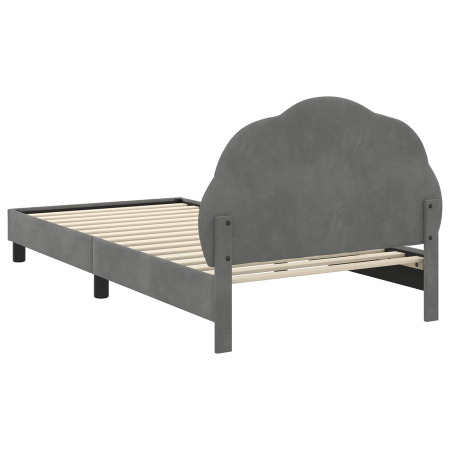 Bedframe voor kinderen met hoofdbord Donkergrijs 90 x 200 cm