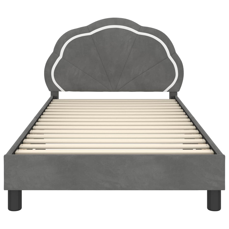 Bedframe voor kinderen met hoofdbord Donkergrijs 90 x 200 cm